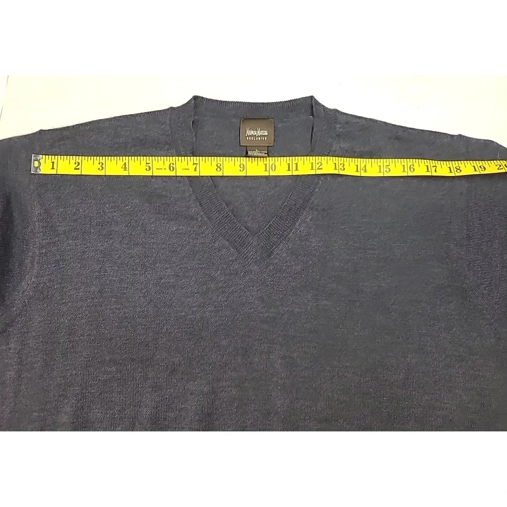 Neiman Marcus Exclusive Mens Merino Wool Silk Cashmere‎ Blend Sweater Sz L